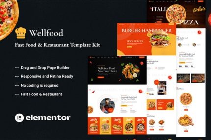Wellfood - Fast Food & Restaurant Elementor Pro Template Kits