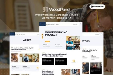Woodpanel - Woodworking & Carpenter Service Elementor Pro Template Kits