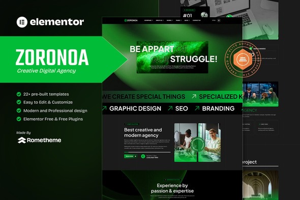 Zoronoa  – Creative Digital Agency Elementor Template Kits