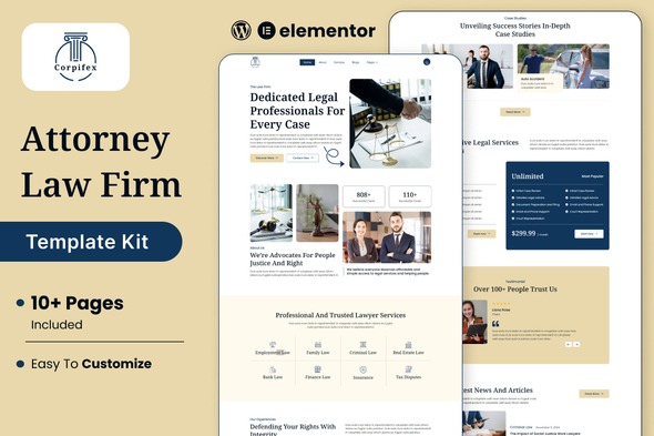 Corpifex 1.0 – Lawyer Attorney & Law Firm Elementor Template Kit