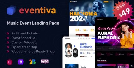 Eventiva - Music & Bands Events Landing Page WordPress Theme