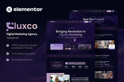 Fluxco - Digital Marketing Agency Elementor Template Kits