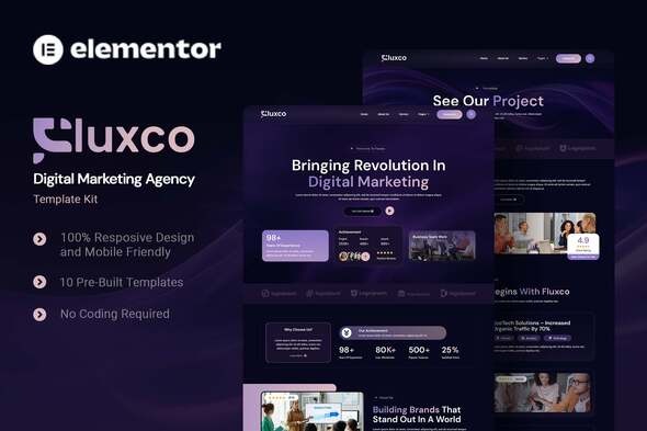 Fluxco  – Digital Marketing Agency Elementor Template Kits