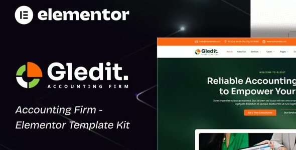Gledit 1.0 – Accounting Firm Elementor Template Kit