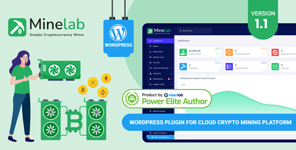MineLab 1.1 – Cloud Crypto Mining WordPress Plugin