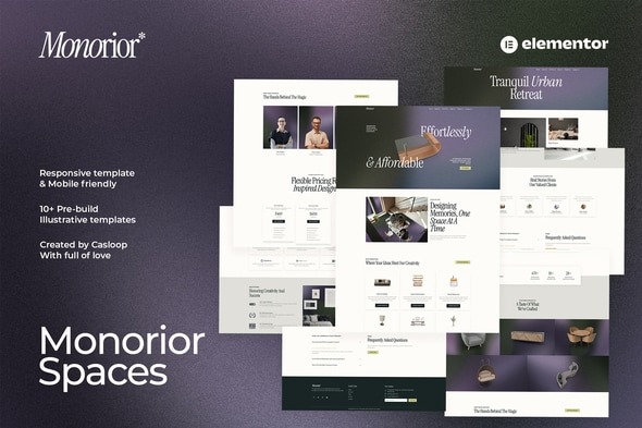 Monorior Space 1.0 – Gradient Interior Elementor Template Kit