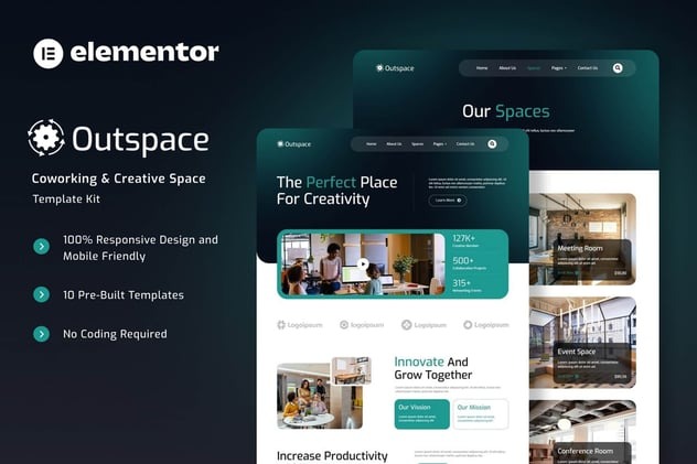 Outspace 1.0 – Coworking & Creative Space Elementor Template Kit