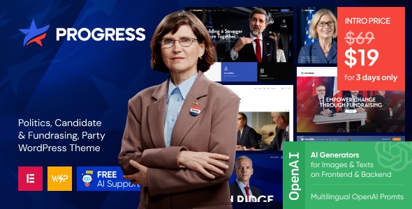 Progress 1.2.0 – Politics, Candidate & Fundraising WordPress Theme