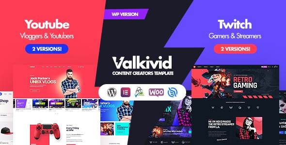 Valkivid 1.0.1 – Content Creators WordPress Theme