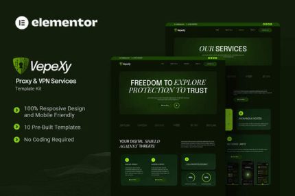 Vepexy - Proxy & VPN Services Elementor Template Kit