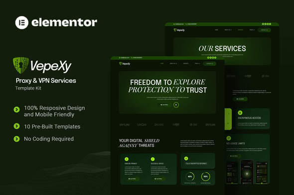 Vepexy 1.0.0 – Proxy & VPN Services Elementor Template Kit