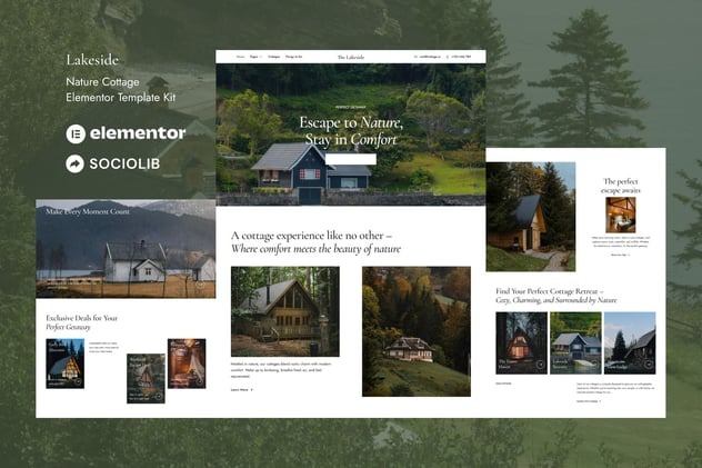 Lakeside 1.0 – Nature Cottage Elementor Template Kit
