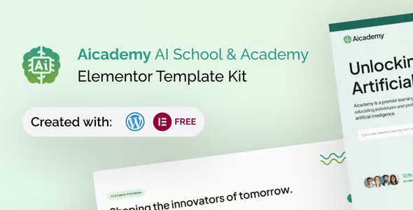 Aicademy 1.0 – AI School & Academy Elementor Template Kit
