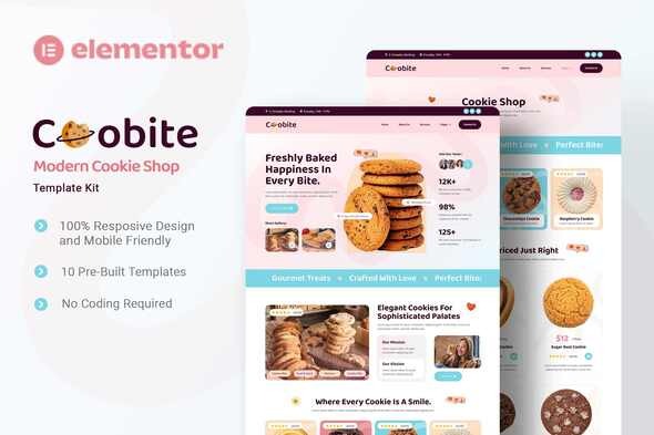 Coobite 1.0 – Modern Cookie Shop Elementor Template Kit