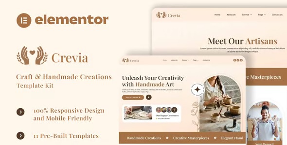 Crevia 1.0 – Laundry & Fresh Clothing Elementor Template Kit