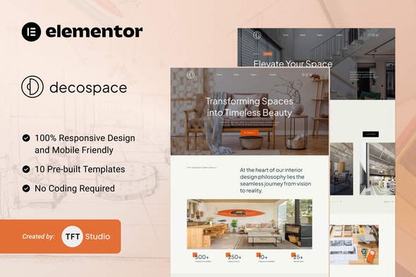 Decospace 1.0 – Sleek Home Decor Elementor Template Kit