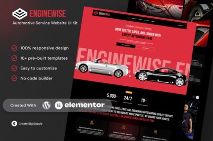 EngineWise - Automotive Service Elementor Template Kit