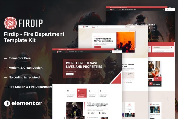 Firdip  – Fire Department Elementor Template Kits