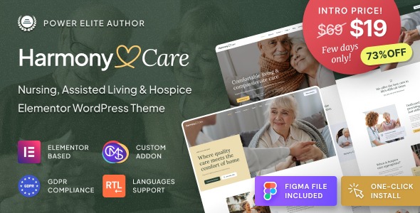 Harmony Care 1.1.0 – Private Nursing Home & Senior Care WordPress Theme