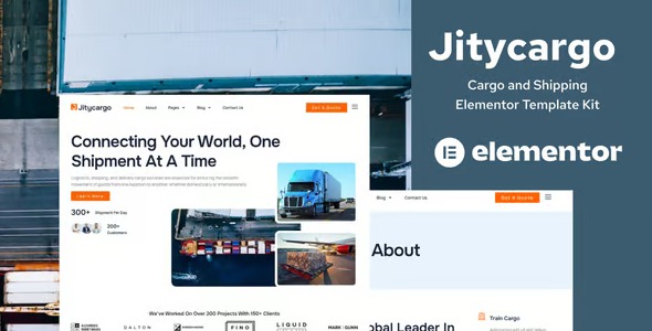 Jitycargo 1.0 – Logistic Cargo & Transportation Elementor Pro Template Kit