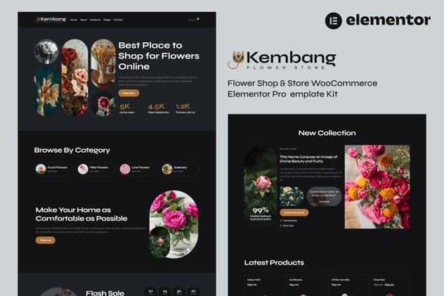 Kembang 1.0 – Flower Shop & Store WooCommerce Elementor Pro Template Kit