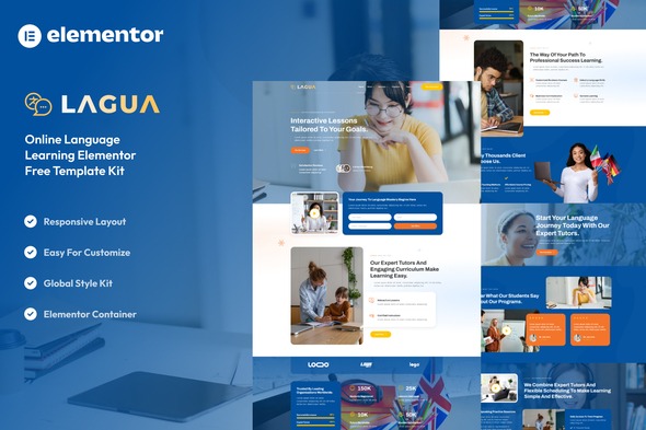 Lagua 1.0 – Language Course & Learning Center Elementor Template Kit