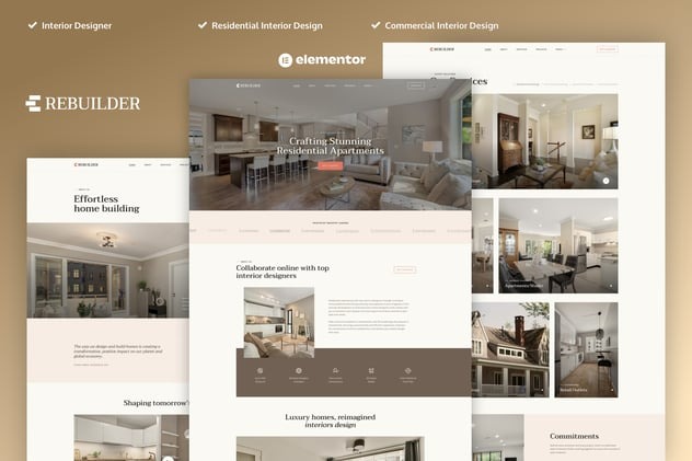 Rebuilder 1.0 – Architecture & Interior Design Elementor Pro Template Kit