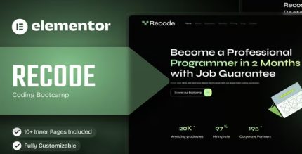 Recode - Coding Bootcamp Elementor Template Kit