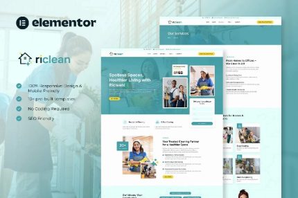 Riclean - Cleaning Service Company Elementor Template Kits