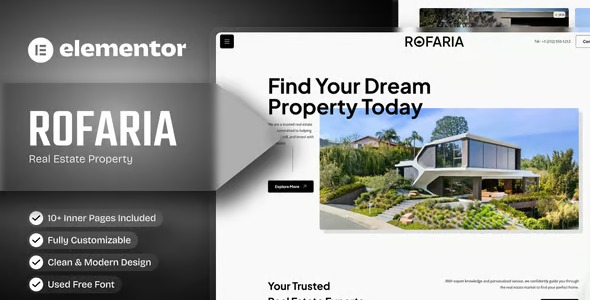 Rofaria 1.0 – Real Estete Property Elementor Template Kit