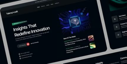 Teknocraft - Dark Theme Technology Blog Template Kit