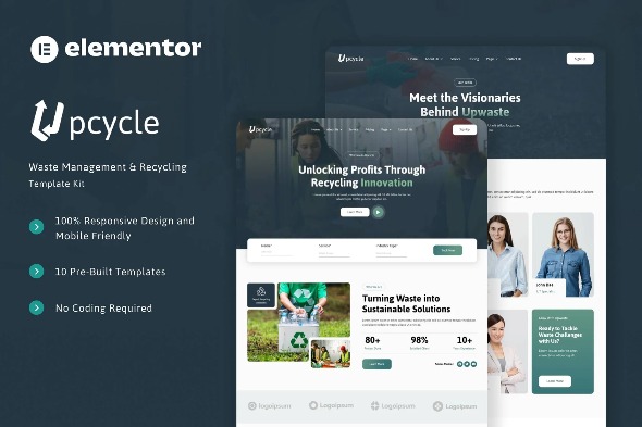 Upcycle  – Waste Management & Recycling Elementor Template Kits