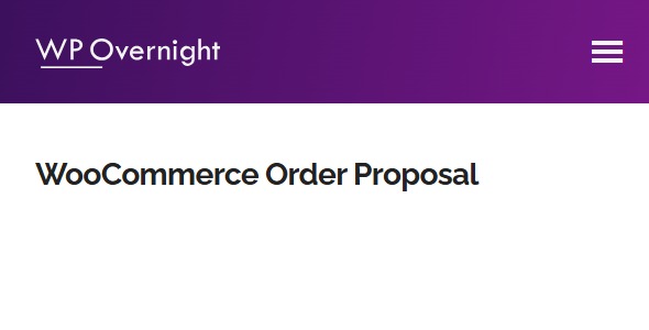 WooCommerce Order Proposal 2.2.1