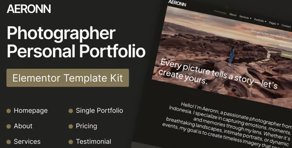 Aeronn 1.0 – Personal CV Elementor Pro Template Kit