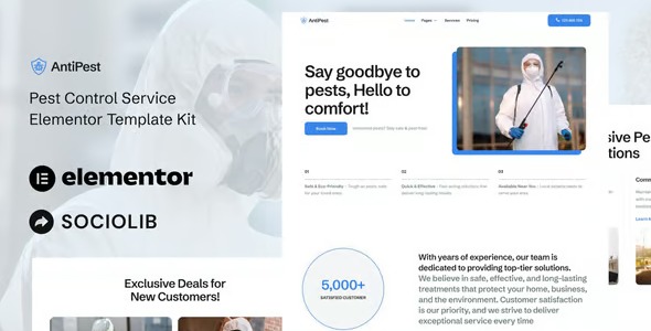 AntiPest 1.0 – Pest Control Service Elementor Template Kit