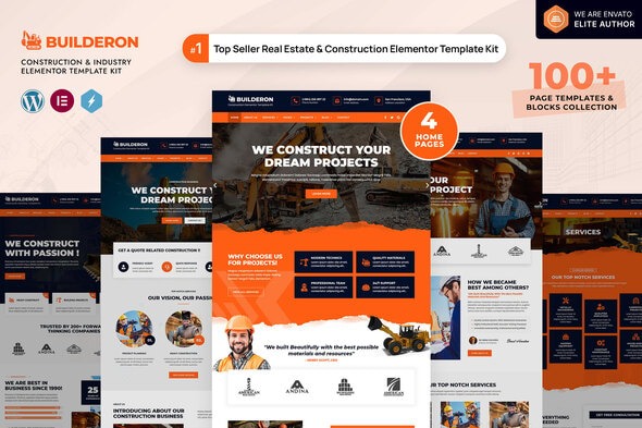 Builderon  – Construction And Industry Elementor Template Kit