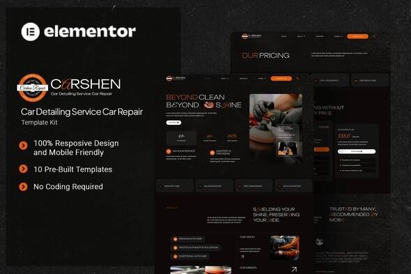 Carshen 1.0 – Car Detailing Service Car Repair Elementor Template Kit