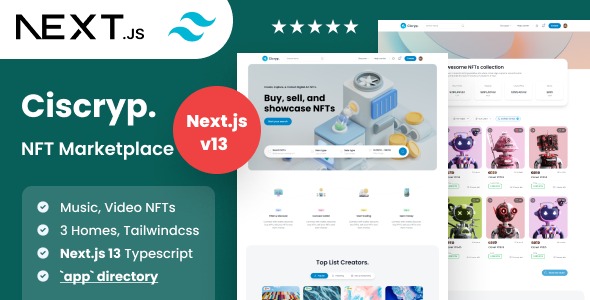 Ciscryp 1.0.0 – NFT Marketplace NextJs React Template