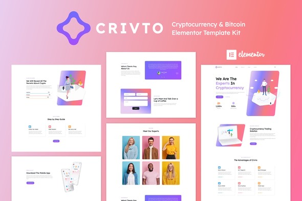 Crivto  – Cryptocurrency & Bitcoin Elementor Template Kit