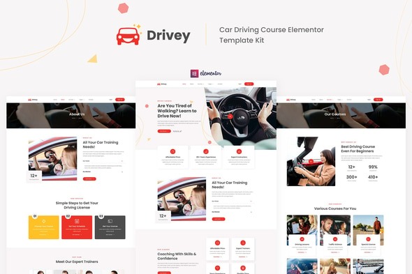 Drivey  – Car Driving Course Elementor Template Kit