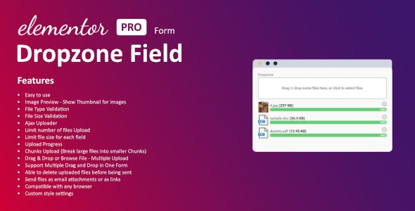 Dropzone Field For Elementor Form 1.4.0