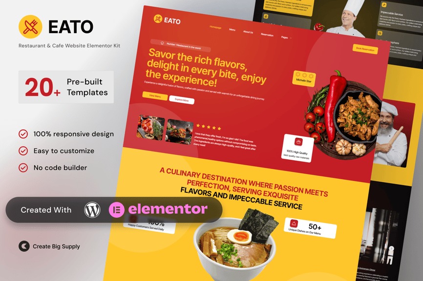 Eato 1.0 – Restaurant & Cafe Elementor Template Kit