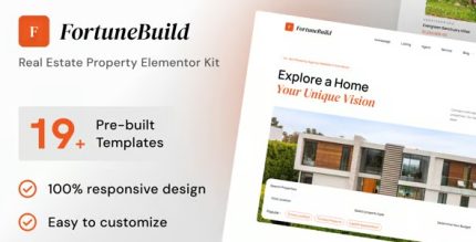 FortuneBuild - Real Estate Property Elementor Template Kit