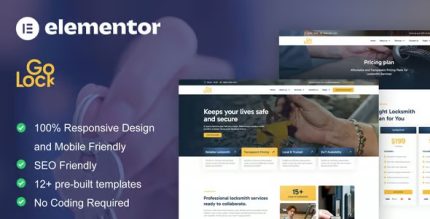 GoLock - Locksmith & Key Maker Service Elementor Pro Template Kit