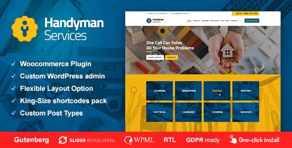 Handyman Services 1.2.8 – Construction & Renovation WordPress Theme
