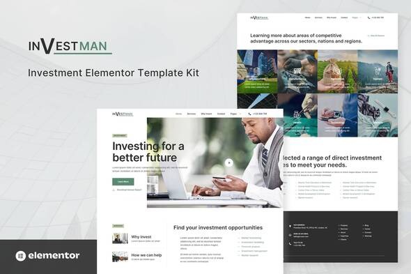 Investman  – Invesment Consultant Elementor Template Kit