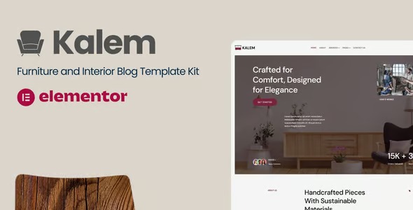 Kalem 1.0 – Furniture & Interior Design Blog Elementor Template Kit