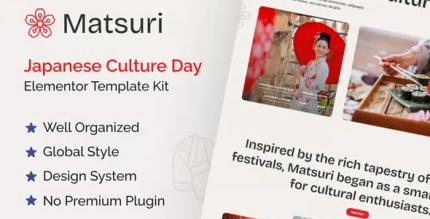 Matsuri - Japanese Culture Day Elementor Template Kit