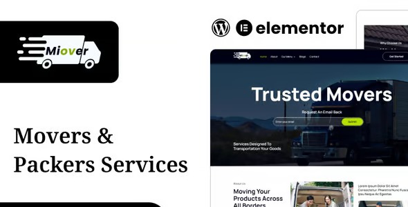 Miover 1.0 – Packers & Movers Service Elementor Template Kit
