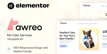 Pawreo - Pet Care Services Elementor Template Kit
